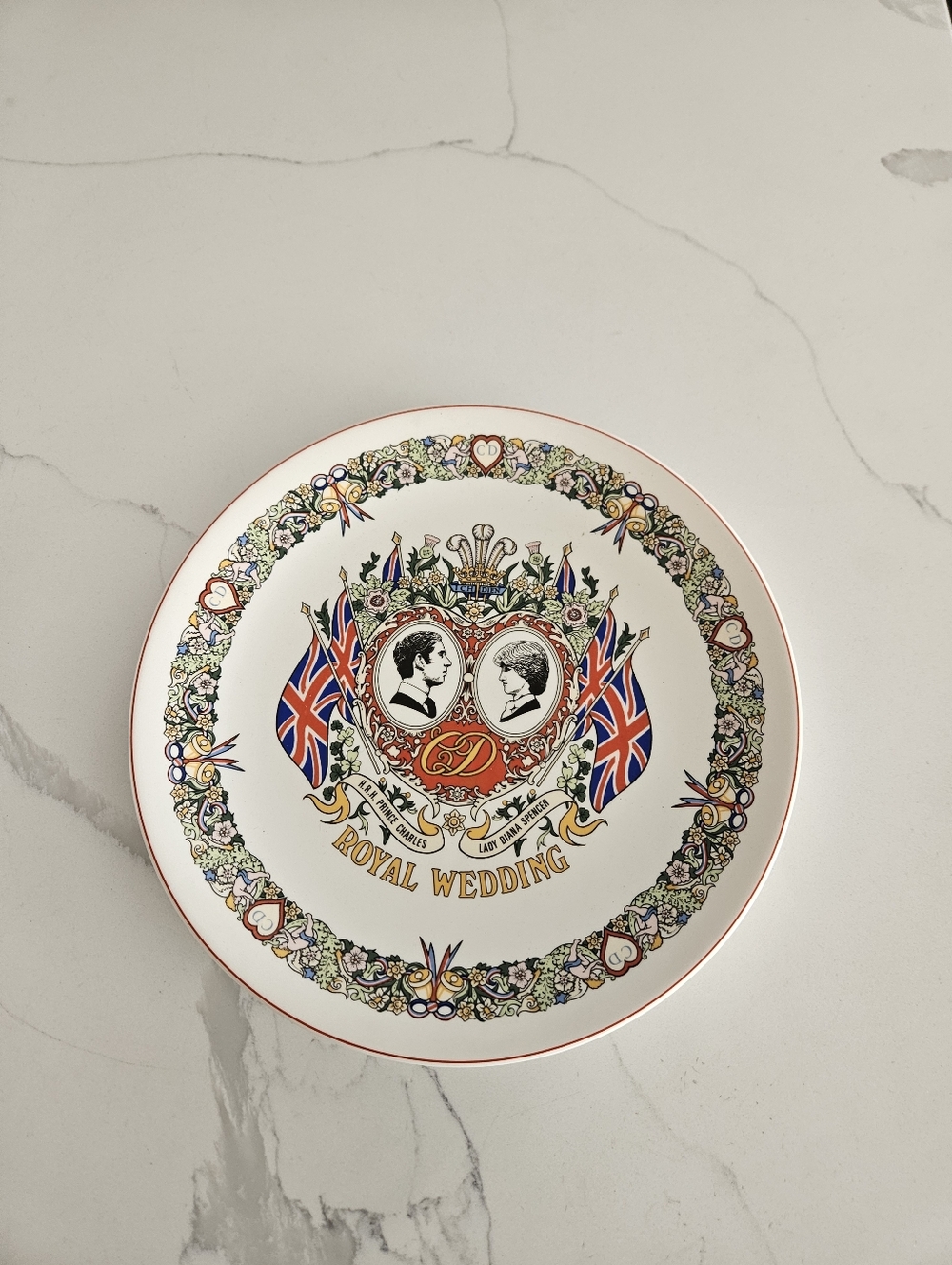 Wedgwood Royal Wedding Princess Diana Commemerative Plate 1981 Union Jack